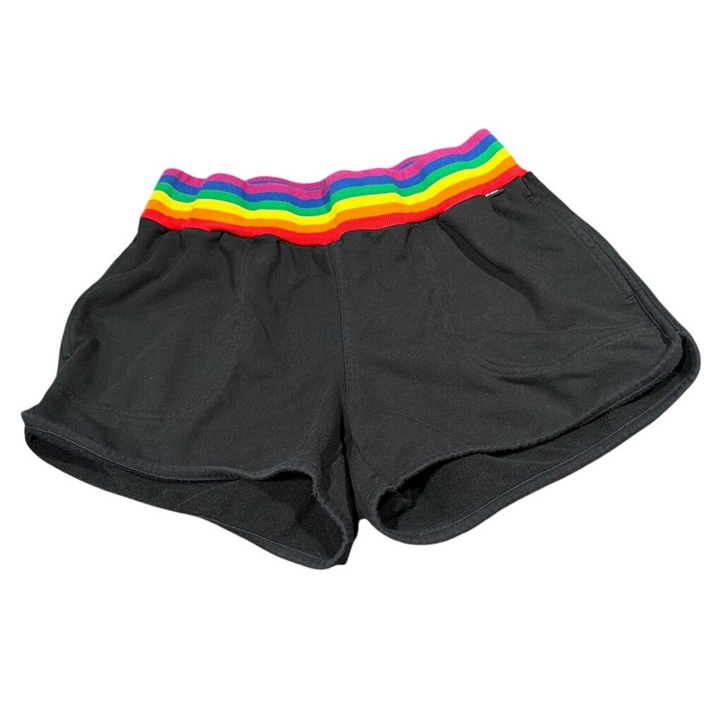 TomboyX French Terry Rainbow Striped Waistband Pockets Size Medium